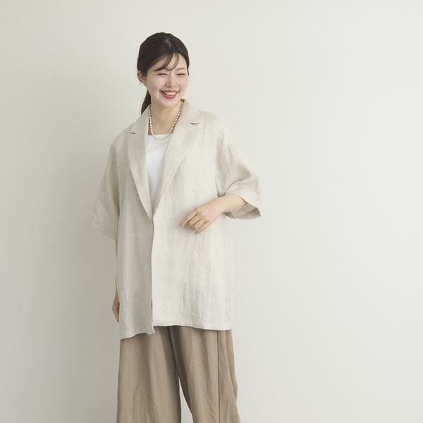 TUTIE./リネンハーフスリーブジャケット